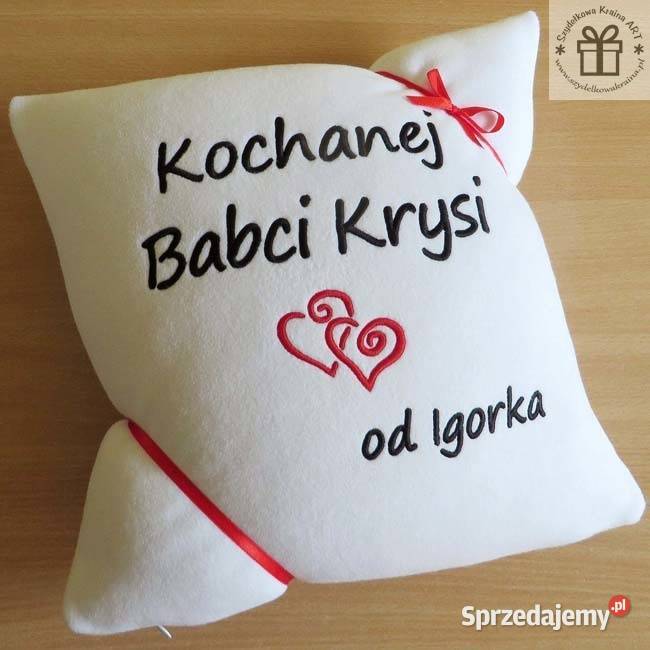 Prezent BABCI dzień DZIADKA poduszka z napisem Toruń