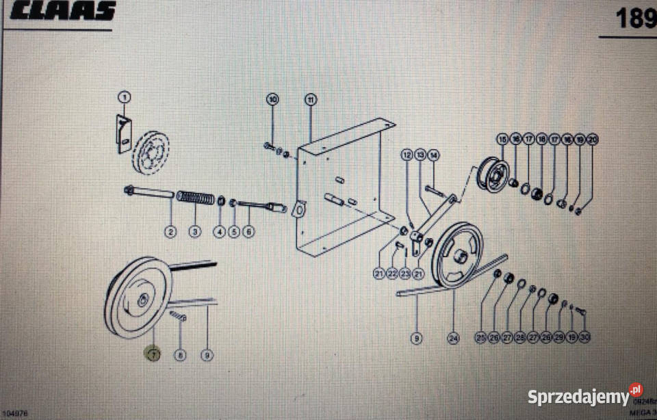 Koło pasowe Claas Mega 370340 katalogowy 000 050 wielkopolskie Jastrzębniki