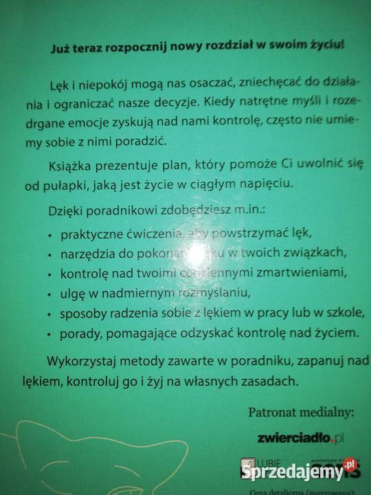 żyć bez lęku poradniki psychologiczne mazowieckie Warszawa sprzedam