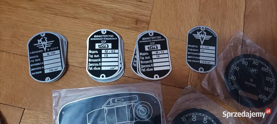 Tabliczki znamionowe do radzieckich motocykli mazowieckie
