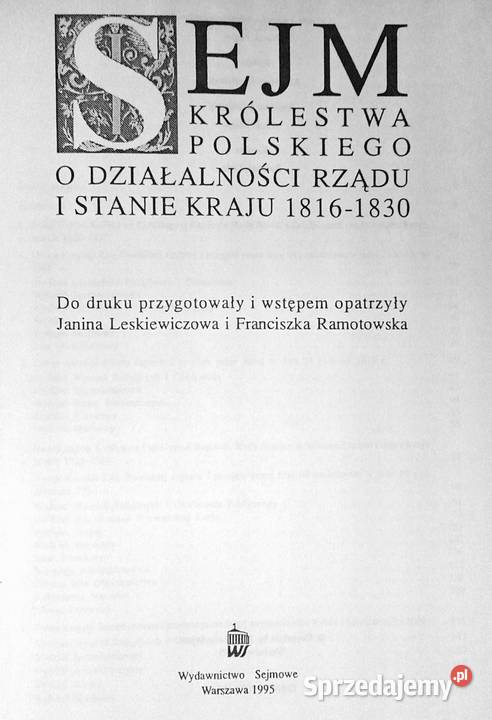 Sejm Królestwa Polskiego o działalności rządu i Rok wydania 1995 Chełm