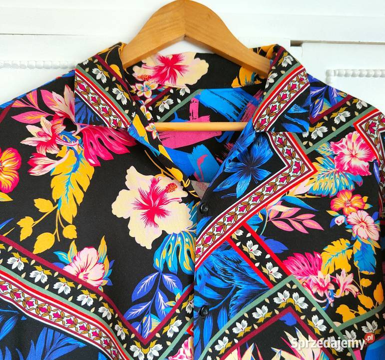 Koszula męska luźna M L czarna wzór orientalny Rozmiar M zachodniopomorskie Szczecin