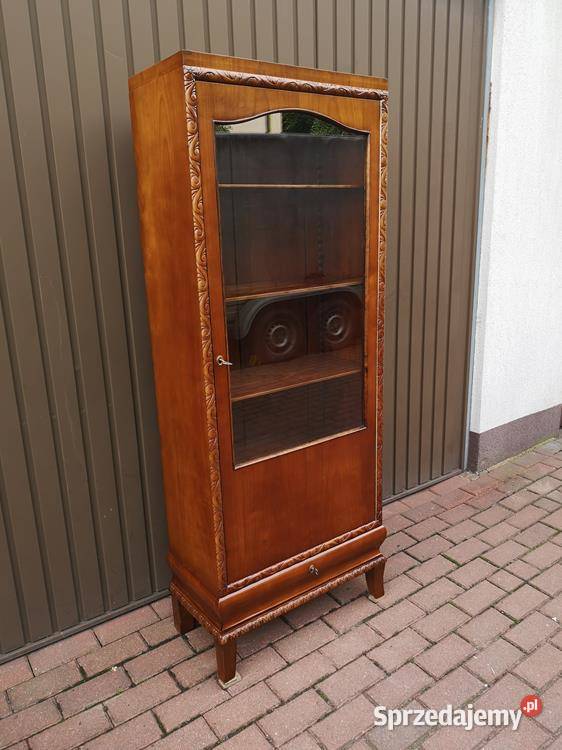 Witryna Biblioteka Słupek ArtDeco Stara Antyk