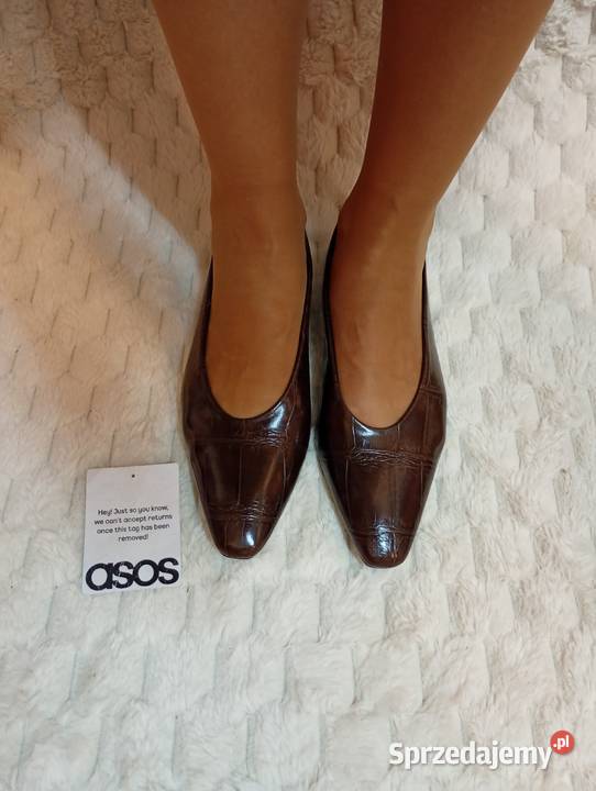 40 ASOS Design brązowe czekoladowe baleriny z Kraków