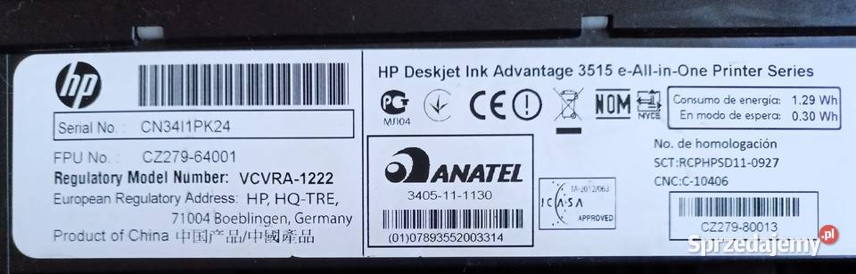 Urządzenie wielofunkcyjne drukarka HP Deskjet podkarpackie