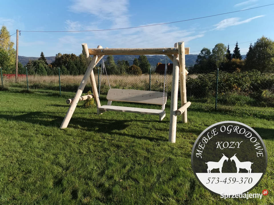 PROMOCJA Huśtawka drewniana z grubych bali plac drewno Zator