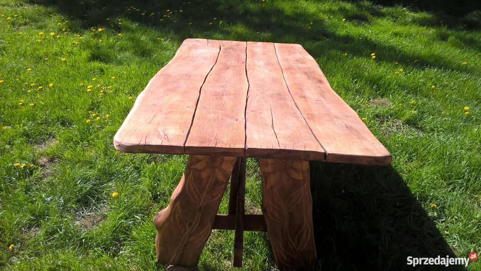 Sprzedam komplet ogrodowy dębowy rzeźbiony kujawsko-pomorskie sprzedam