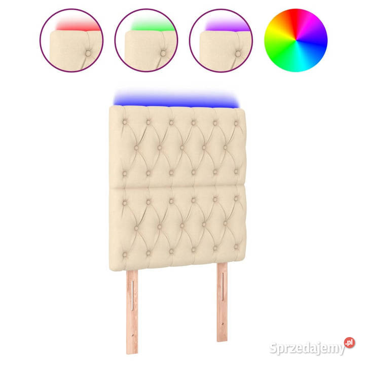 Zagłówek do łóżka z LED kremowy 80x7x118128 Warszawa