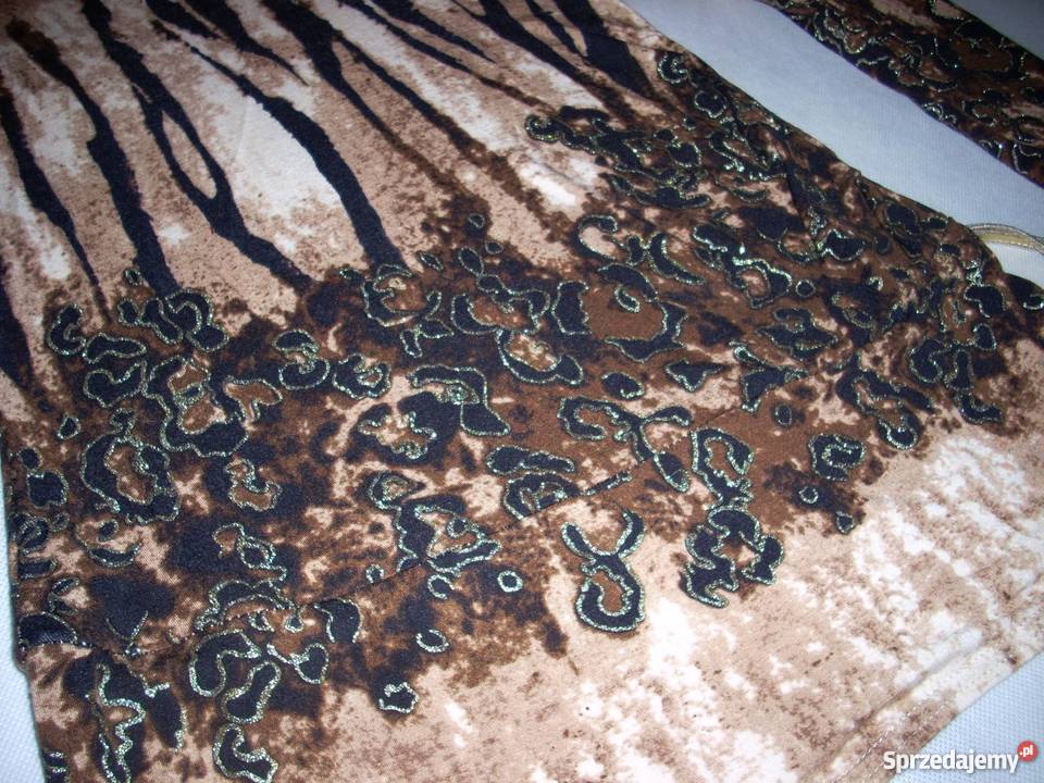 Tunika Bluzka Złota Lamówka J NOwa 36 38