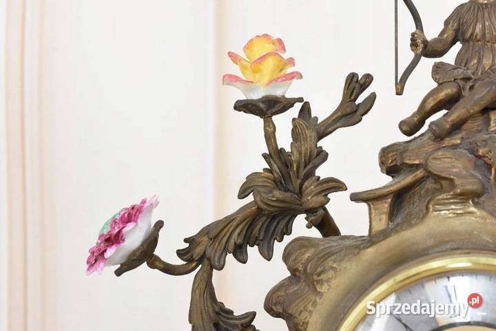 Zegar Kominkowy Stojący Porcelana Brąz małopolskie Kraków