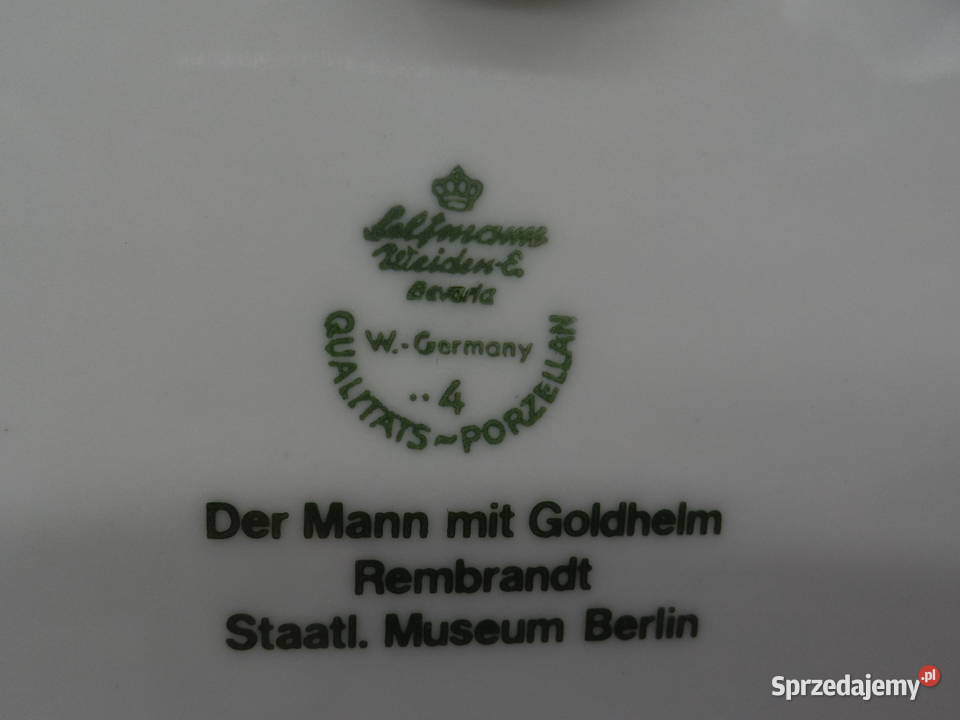 Talerz Kolekcjonerski Rembrandt Seltmann Weiden wielkopolskie