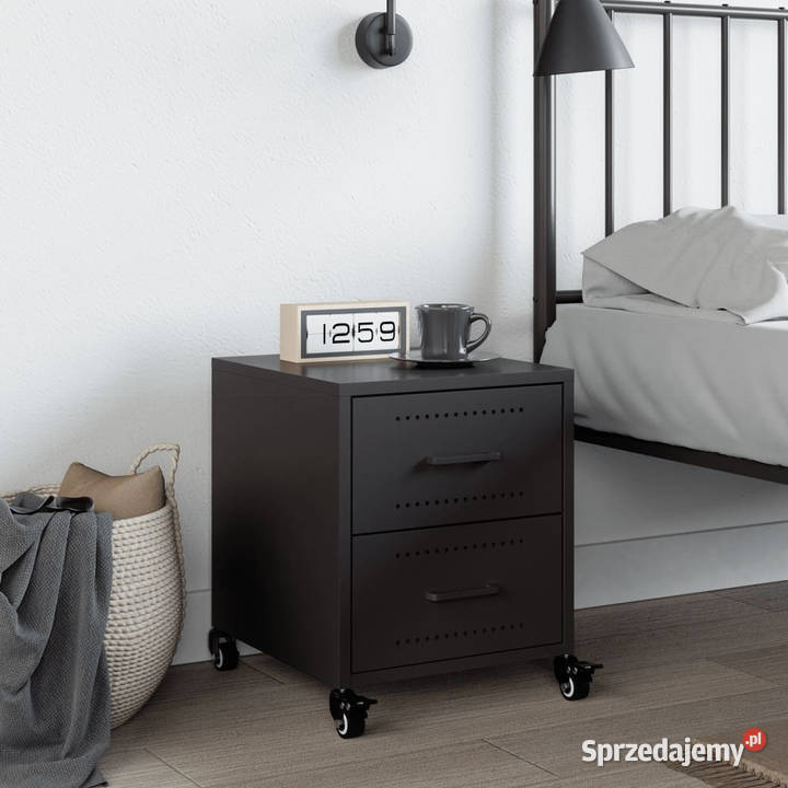 Szafka nocna czarna 36x39x435 stal WM846626 Warszawa