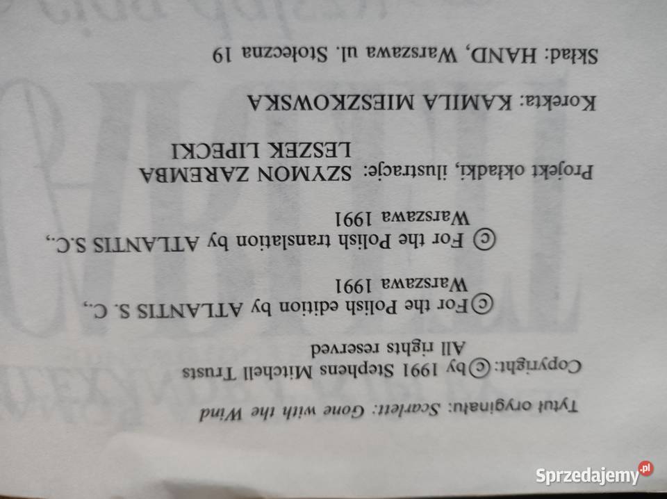 Przemieniło z wiatrem Alexandra Ripley Scarlett świętokrzyskie