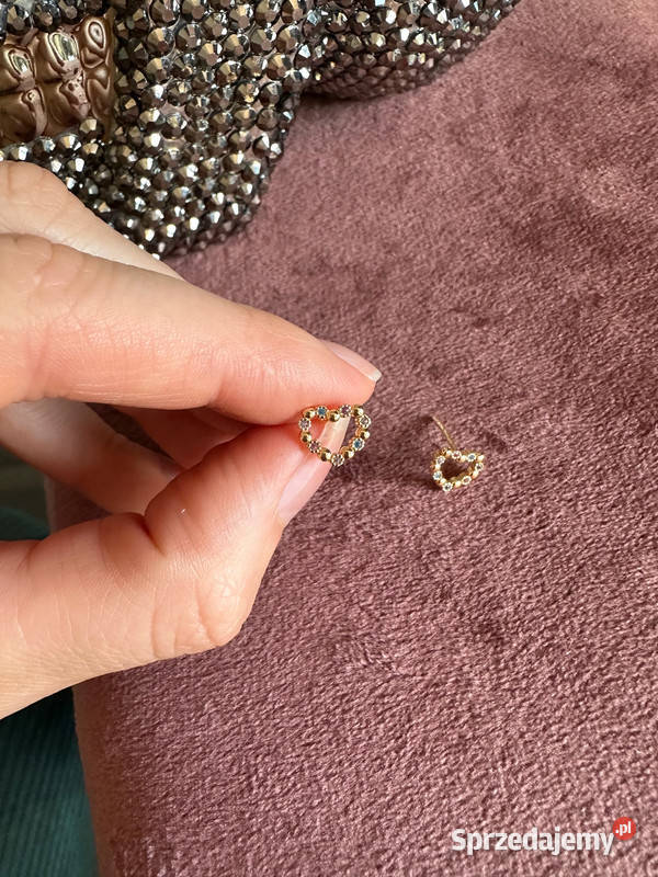 Nowe kolczyki serce kolorowe cyrkonie srebro 925 Kolczyki mazowieckie