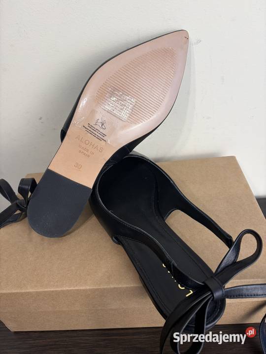 Skórzane baleriny wiązane Alohas Ribbon skóra Gdańsk