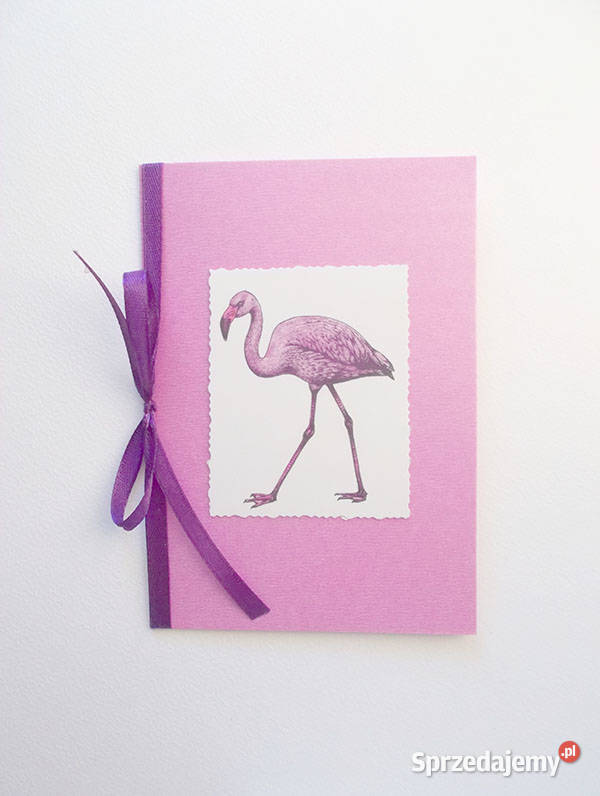 falming kartka, kartka z flamingiem, różowa kartka zwierzęta