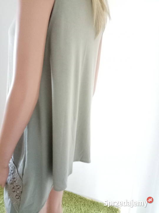 Bluzka tunika Rainbow khaki z koronką r 384042 Rozmiar 42(XL) Pszczyna