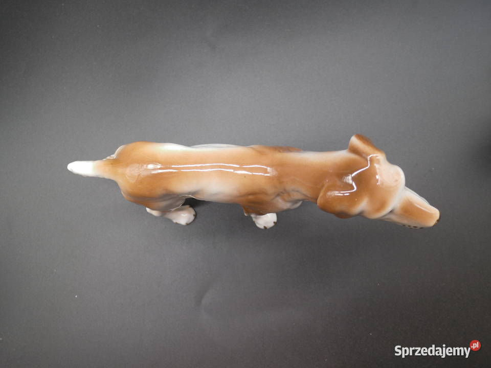 Figurka porcelanowa psa myśliwskiego łomonosow wielkopolskie Raszków