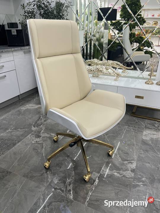 Fotel biurowy beżowy złoty Luxury Premium małopolskie Golkowice