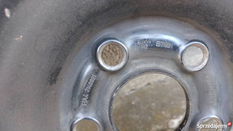 Koło zapas VW Skoda 14 5x100x57 Rozmiar 14" Koła i felgi Opoczno