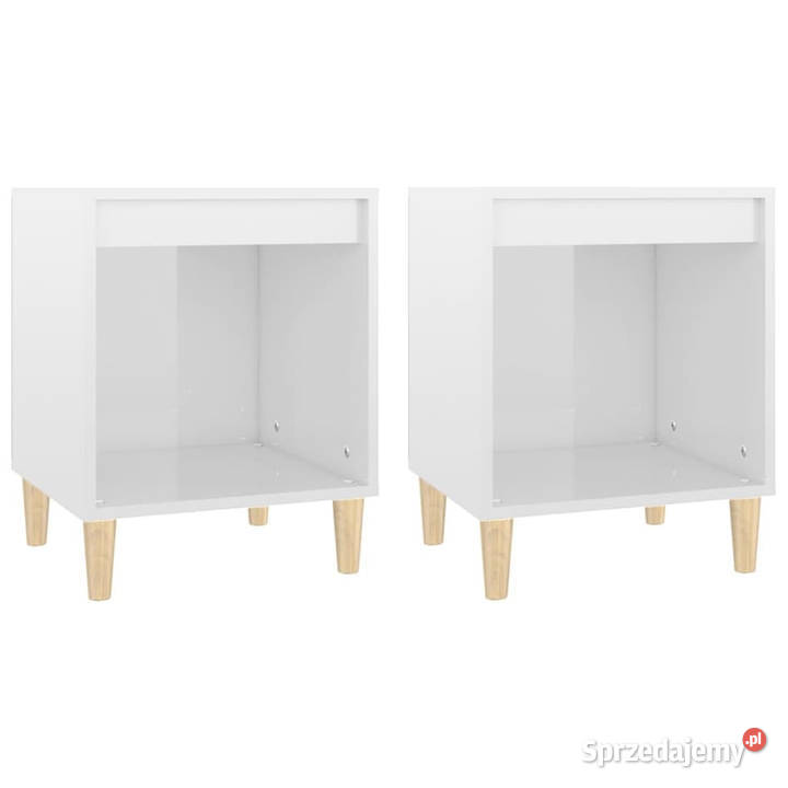 Szafki nocne 2 białe wysoki połysk 40x35x50 mazowieckie Warszawa