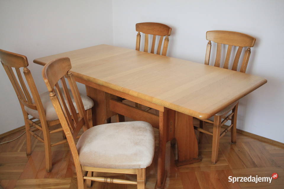 Stół jadalniasalon komplet krzeseł DĄB śląskie Pszczyna