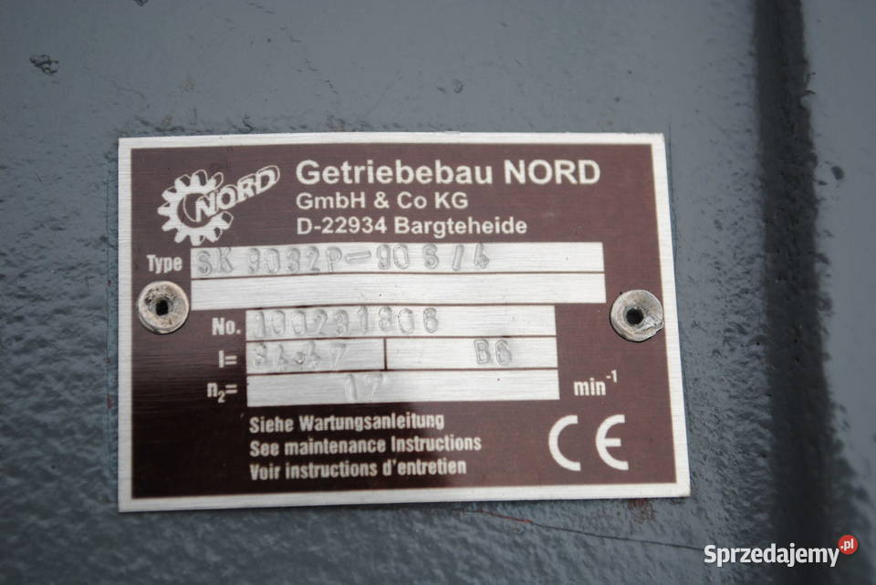 Motoreduktor kątowy 11kw 17obrmin NORD typ Kargowa