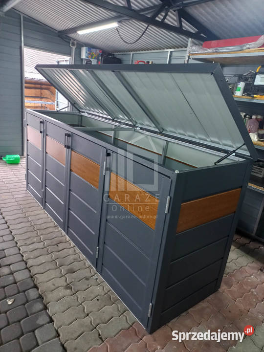 Zabudowa koszy na śmieci wiata śmietnikowa