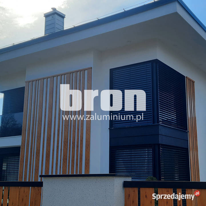 Bron Aluminiowe lamele elewacyjne drewnopodobne mazowieckie