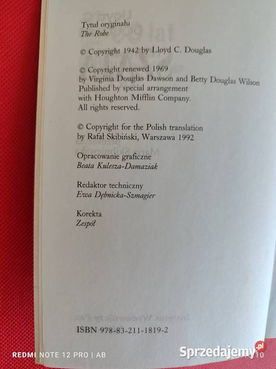 Szata Lloyd Cassel Douglas Rok wydania 2009