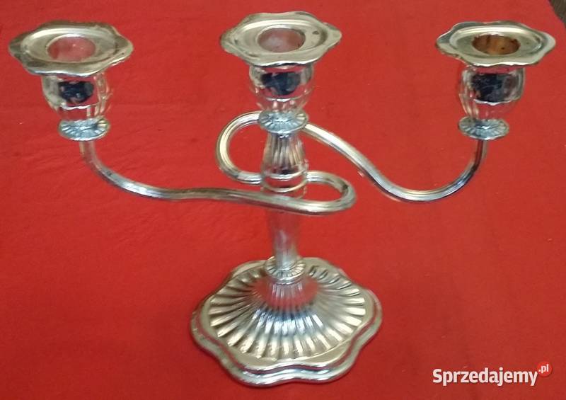 Stary angielski świecznik Silver Plated Pozostałe Kraków