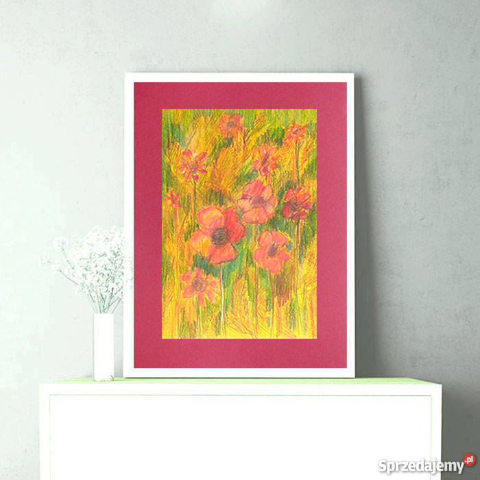 rysunek łąkiszkic kwiatówobrazek z łąkąładny Katowice sprzedam