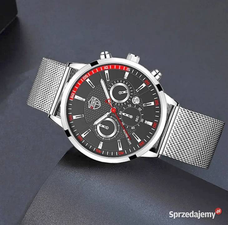 Stalowy zegarek na rękę z bransoletą nowy na Kraków