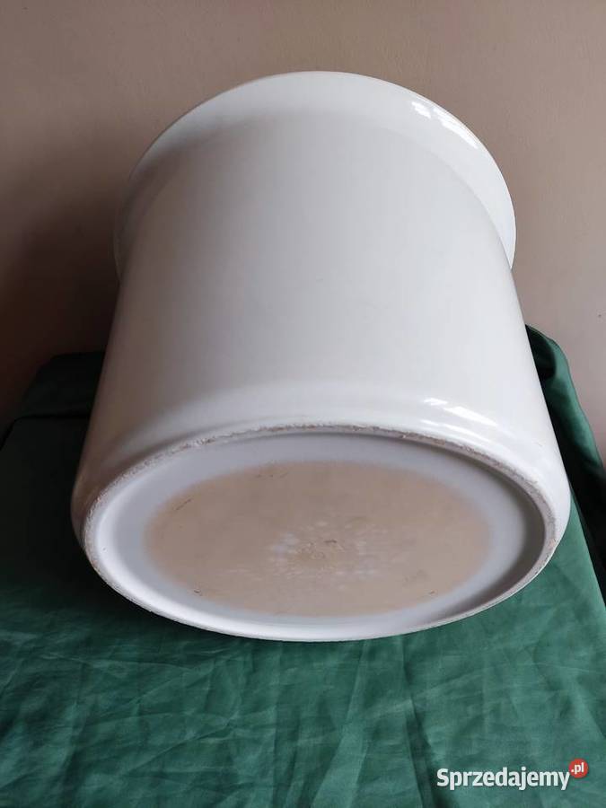 Donica doniczka ceramiczna duża biała fi 36 sprzedam