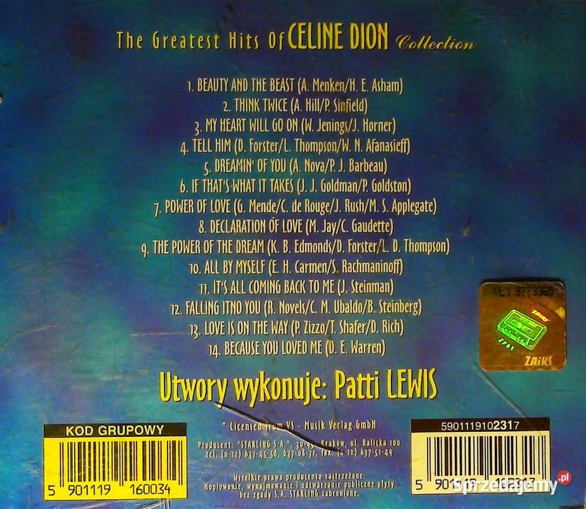Płyta CD Celine Dion Collection Performed by małopolskie Kraków