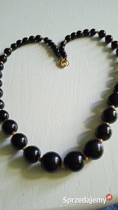 CZARNE KORALE CZARNY SZLIFOWANY KAMIEŃ GRANITU Piła