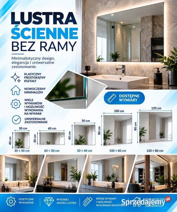 LUSTRA BEZ RAMOWE śląskie Dąbrowa Górnicza