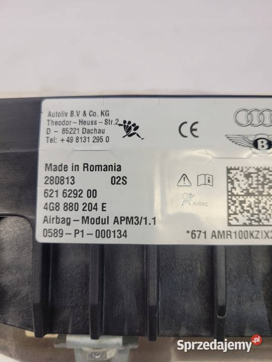 PODUSZKA POWIETRZNA PASAŻERA AUDI A6 C7 Przystajń