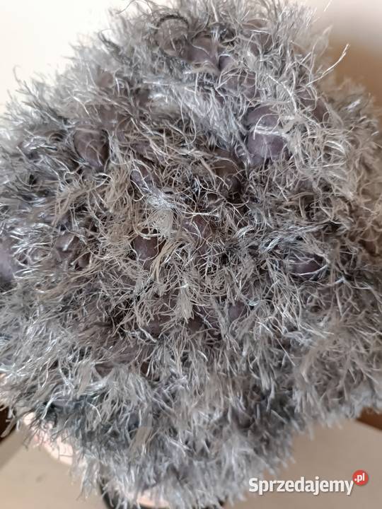 Czapka zimowa handmade szara Elz6 Otwock sprzedam