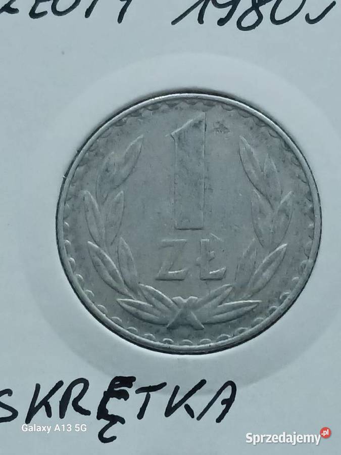 1 Złoty 1980 r Skrętka Piękna Numizmatyka Konin
