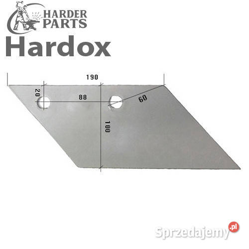 Lemiesz przedpłużka HARDOX 3363720P S190R do