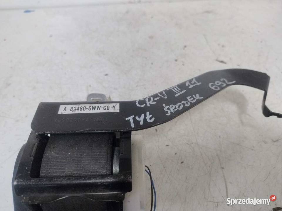PAS BEZPIECZEŃSTWA ŚRODKOWY HONDA CRV 82480SWWG0 osobowe sprzedam