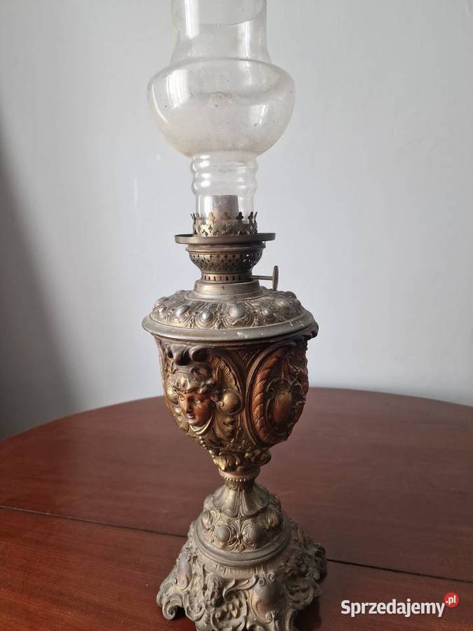Zabytkowa mosiężna lampa naftowa łódzkie Skierniewice sprzedam