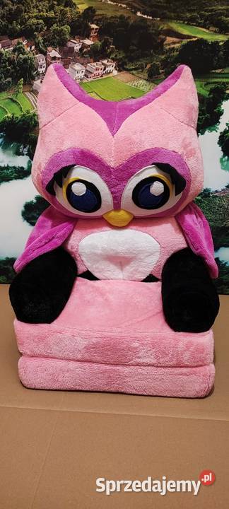 Dziecięcy pluszowy fotelik Smyk 2w1 Różowa Sowa Kraków