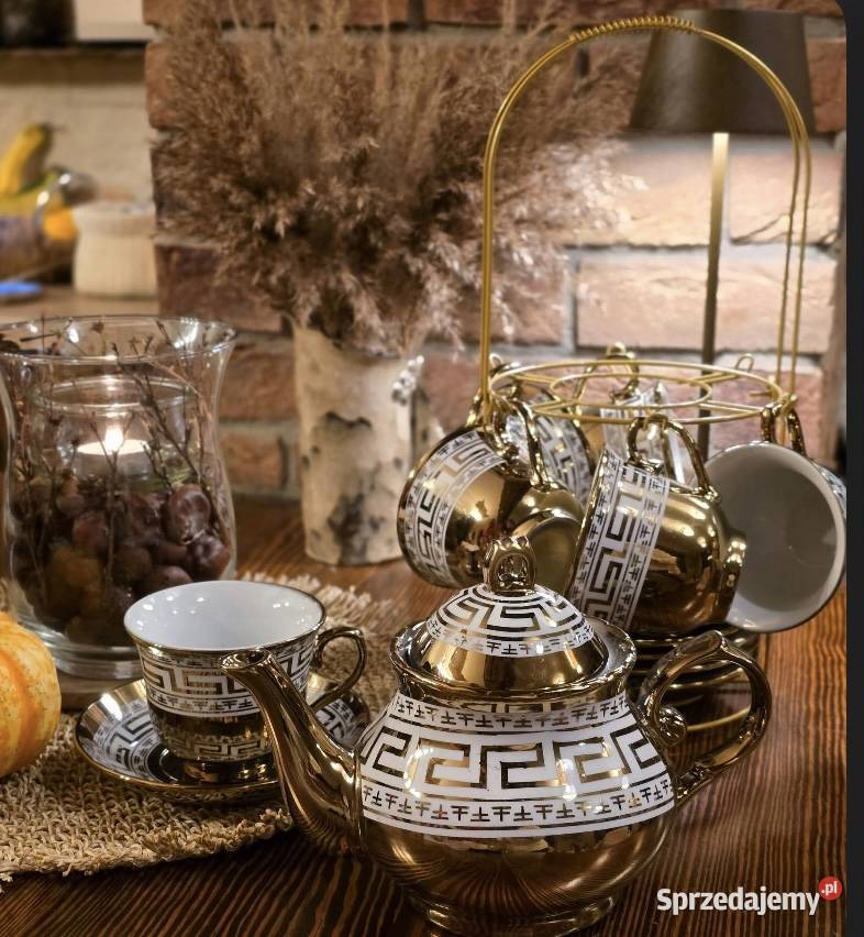 129 Zestaw herbaciany 6 filiżanek ze spodkiem Zabrze