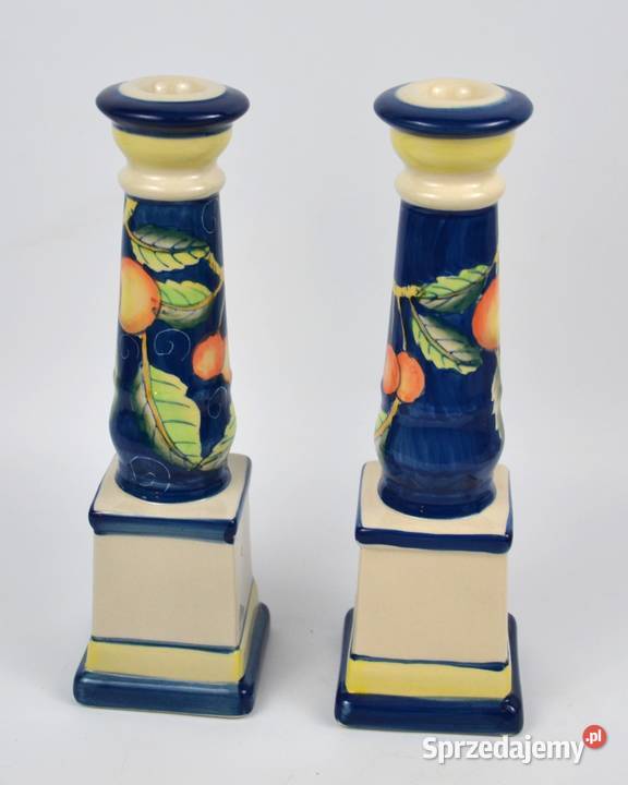 Komplet 2 ceramiczne świeczniki w żywej Pomiechówek