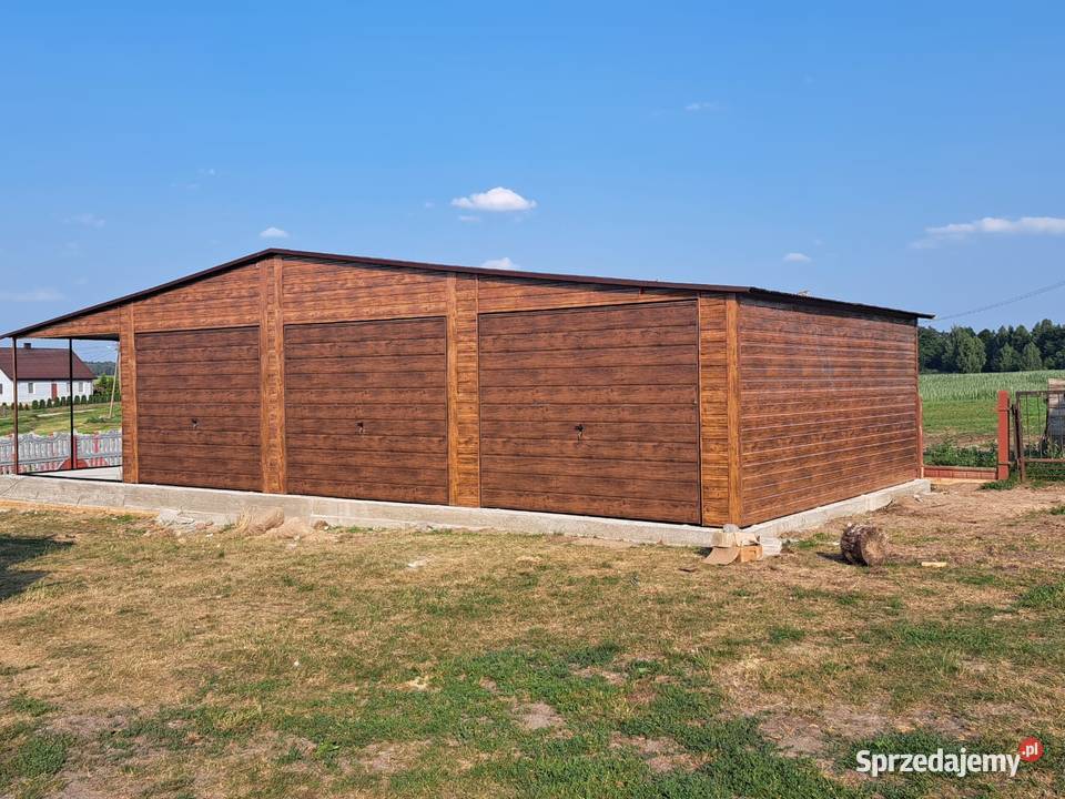 Garaż Blaszany Orzech z zadaszeniem bocznym samodzielny wielkopolskie Kępno sprzedam