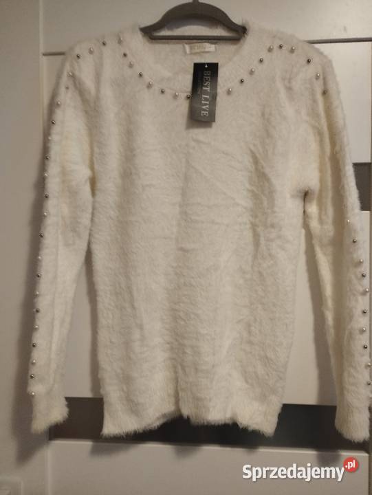 Sweter damski młodzieżowy z perełkami mazowieckie Piaseczno