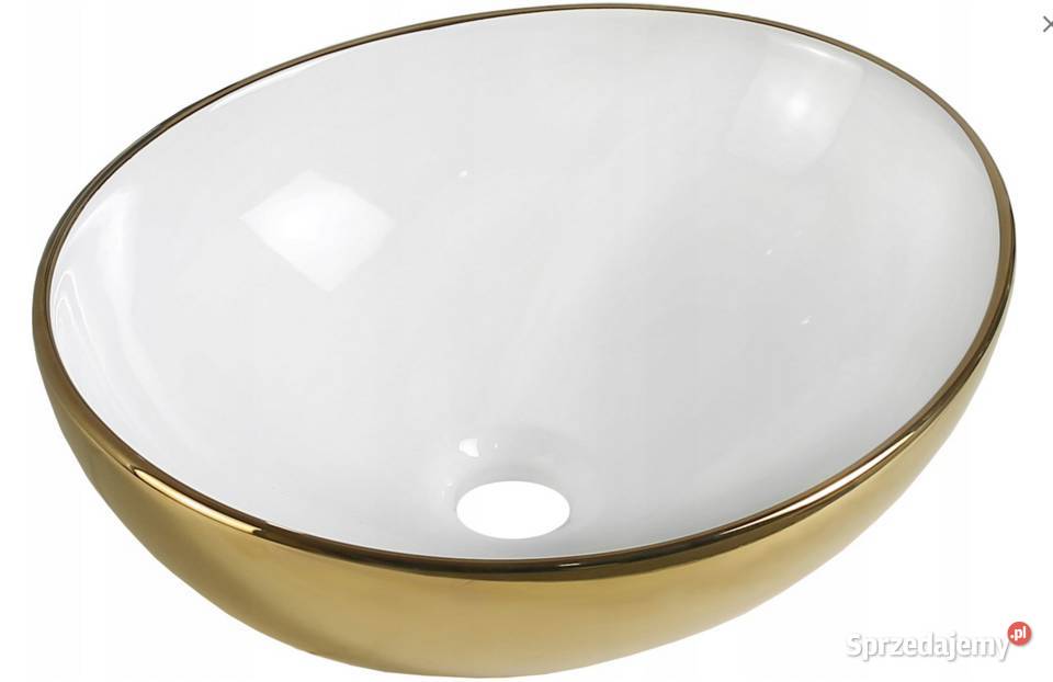 Umywalka nablatowa 40x34 biała złota GOLD Choroszcz sprzedam