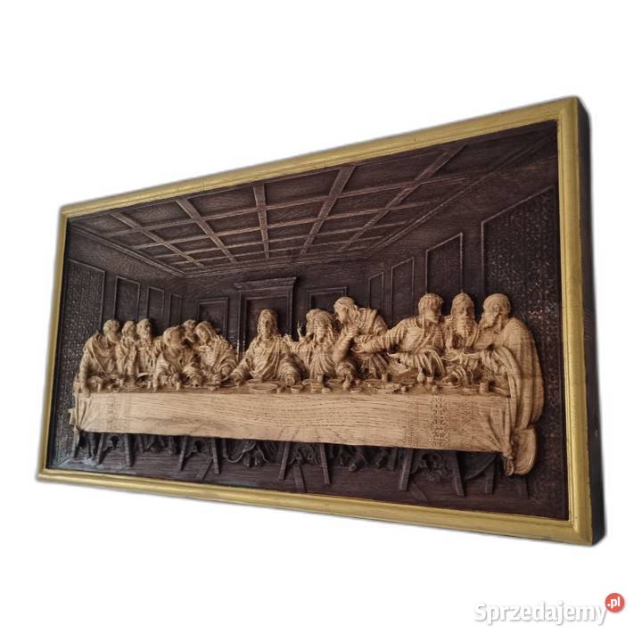 Drewniana Rzeźba 3D Ostatnia Wieczerza Obraz Malechowo